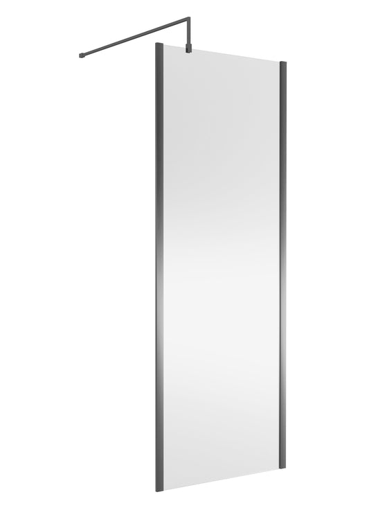 Nuie 758mm Outer Frame Brushed Pewter Wetroom Panel