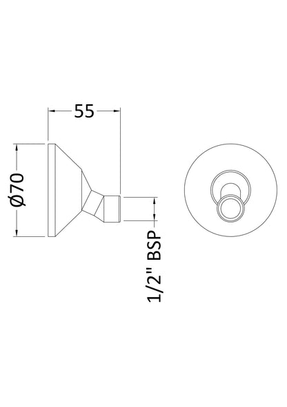 Nuie Chrome Wall Mounted Couplings (Pair)